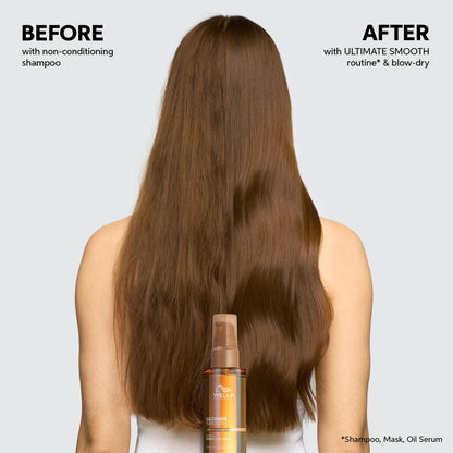Wella Professionals ULTIMATE SMOOTH Shampoo for Dry, Dull & Frizzy Hair | For Shine & Smoothness | With Squalane & Omega 9 | Color Safe