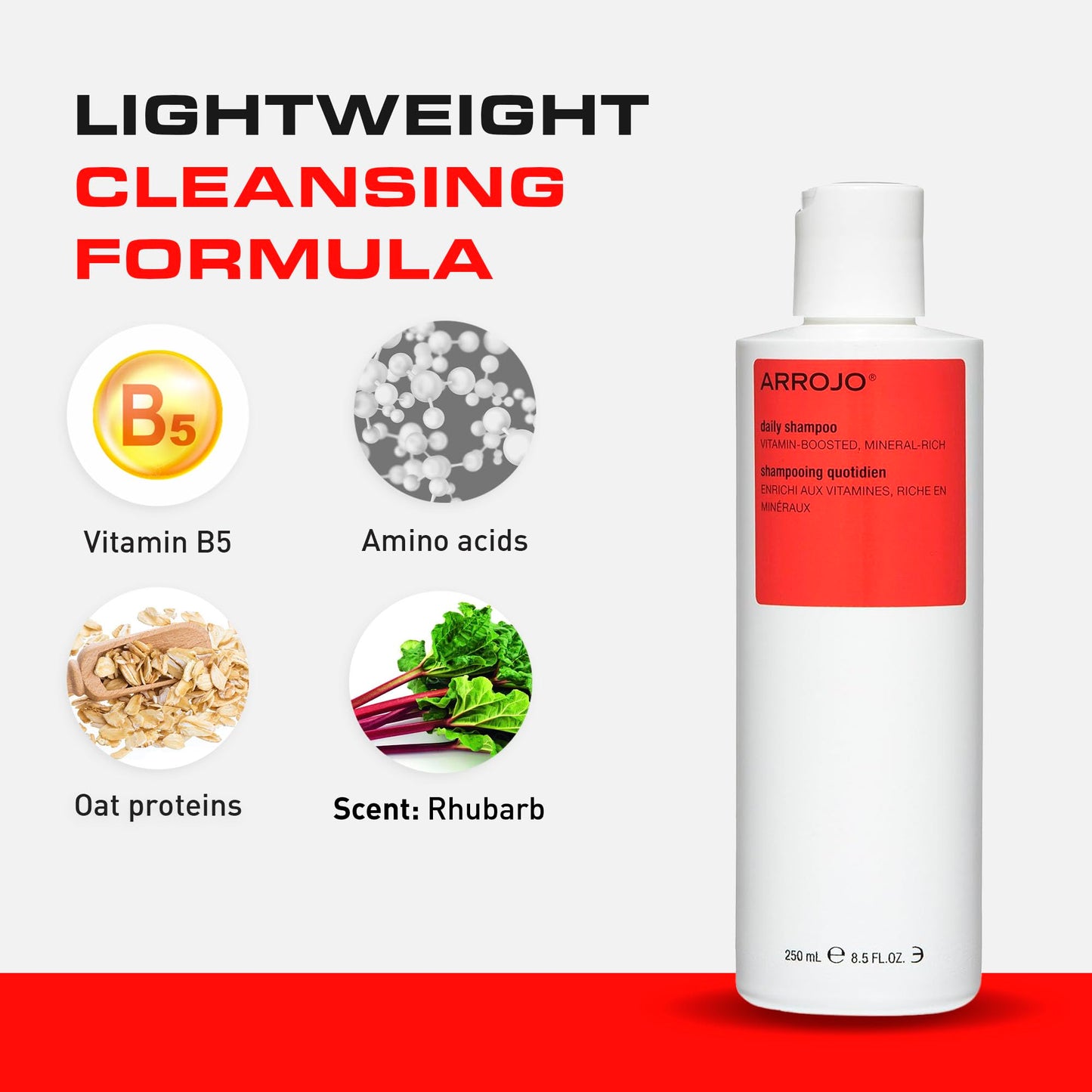 ARROJO Daily Shampoo, Revitalizing Rhubarb