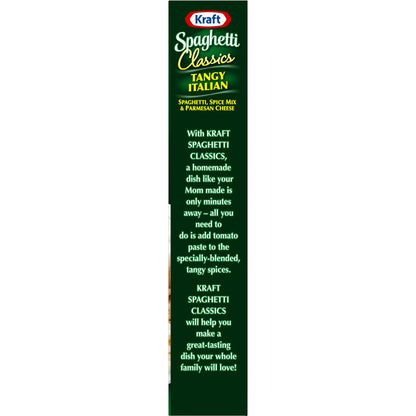 Kraft Spaghetti Classics Tangy Italian Spaghetti, Spices, & Parmesan Cheese Meal Mix, 8 oz Box