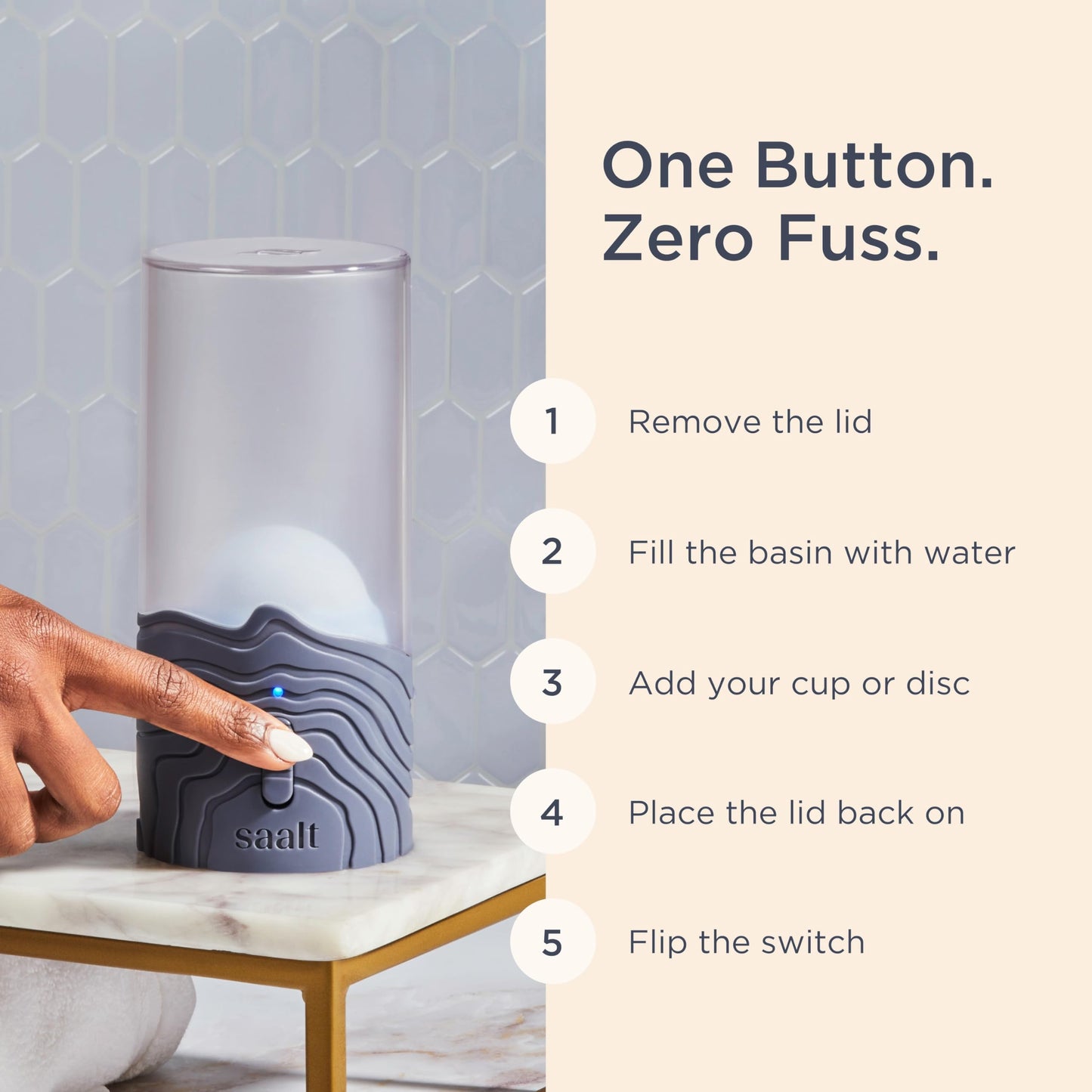 Saalt Menstrual Disc Duo with Steamer – Reusable Period Discs in Two Sizes + Steamer for Easy Cleaning, Sustainable and Comfortable Menstrual Care