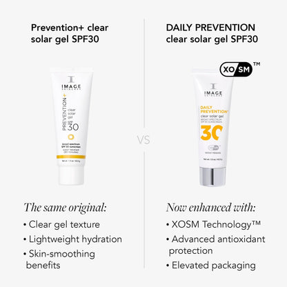 IMAGE Skincare DAILY PREVENTION Clear Solar Gel, SPF 30 Transparent Broad Spectrum Sunscreen for All Skin Tones, 1.5 Ounces