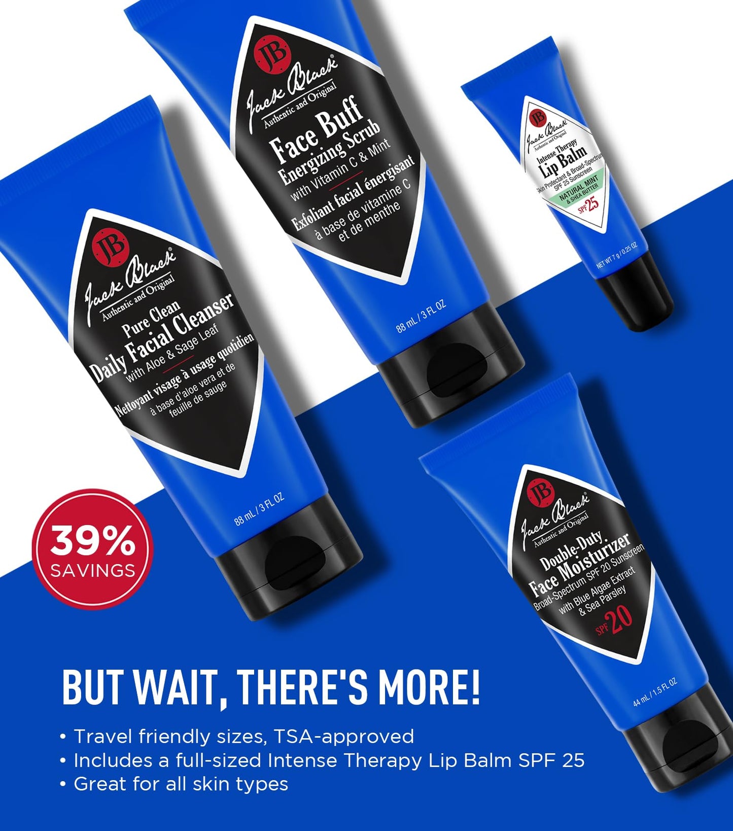 Jack Black Set for Men – Mens Skin Care Kit, Mens Skincare Gift Set