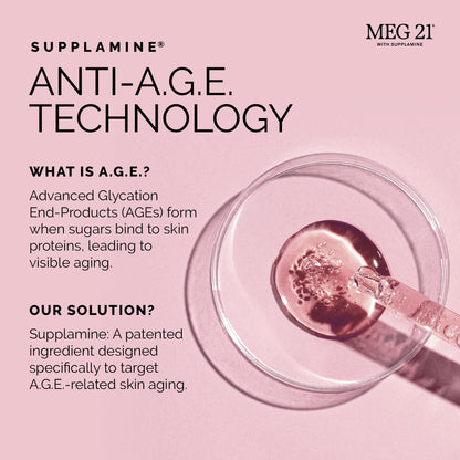 MEG 21 Bright & Firm Under Eye Cream – Anti-Aging Cream for Dark Circles, Puffiness, Bags, Fine Lines & Wrinkles – Day/Night Eye Moisturizer – Made with Patented SUPPLAMINE (0.5 oz)