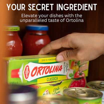 Tomato Paste Tube "Ortolina" Rodolfi Sauce, 130 gr (4.5 Oz) - Pack of 2, Authentic Italian Product with Fresh Tomatoes and Vegetables, Imported from Italy, Additive-free