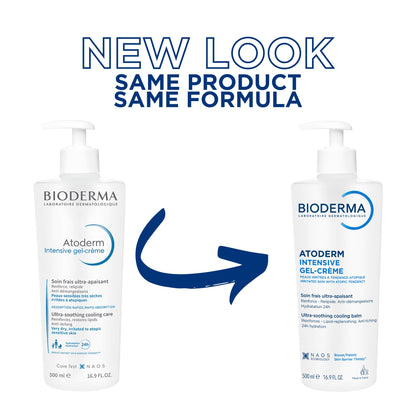 Bioderma Atoderm Intensive Gel-Cream, Soothing Body Moisturizer for Dry to Atopic Sensitive Skin, 24-Hour Hydration, 16.9 Fl Oz