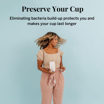Pixie Menstrual Cups with Sterilizer - The Most Comfortable Soft Reusable Period Cup - Kills 99.9% of Germs with Clean Steam - Wash Your Cup in 3 Minutes! - Compact Sanitizer Kit for Feminine Care