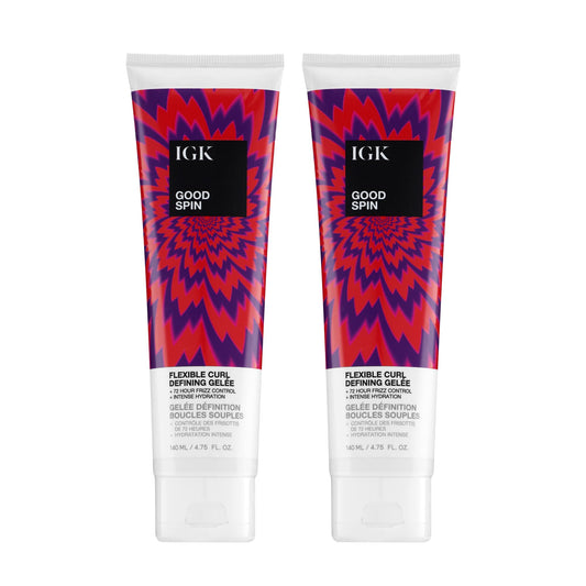 IGK Good Spin Flexible Curl Defining Gelée 2 pack – Medium Hold, Frizz Control & High Shine for Curly & Wavy Hair – Silicone-Free, Vegan & Color-Safe