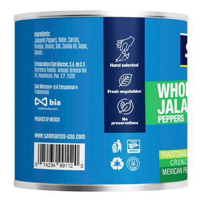 San Marcos Whole Jalapeno Peppers, 26 Ounce