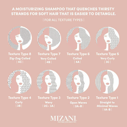 Mizani Moisture Fusion Moisture Rich Shampoo - Gently Cleanses & Conditions Hair, With Argan Oil, For Dry Hair