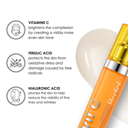 Rodial Vitamin C Brightening Serum 1 fl oz - Advanced Skincare with Vitamin C, Niacinamide, Hyaluronic Acid & Ferulic Acid - Plumps Fine Lines, Evens Tone & Brightens Complexion