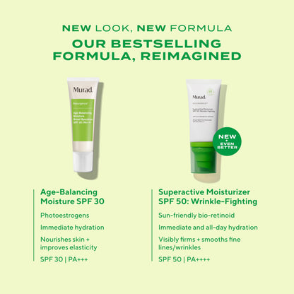 Murad Superactive Wrinkle-Fighting Moisturizer SPF 50 - Bio-Retinoid Ultra Sheer Facial Sunscreen Gently Targets Fine Lines and Wrinkles With Aging Protection From UVB/UVA - 1.7Fl Oz
