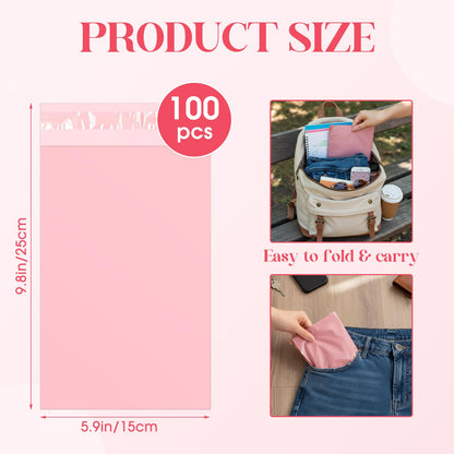 1000 Pcs Sanitary Napkin Disposal Bags Bulk Pink Feminine Hygiene Bags Pack 9.8 x 5.9 Inch to Block Odors for Tampons and Pads Work and Home Dormitories Place