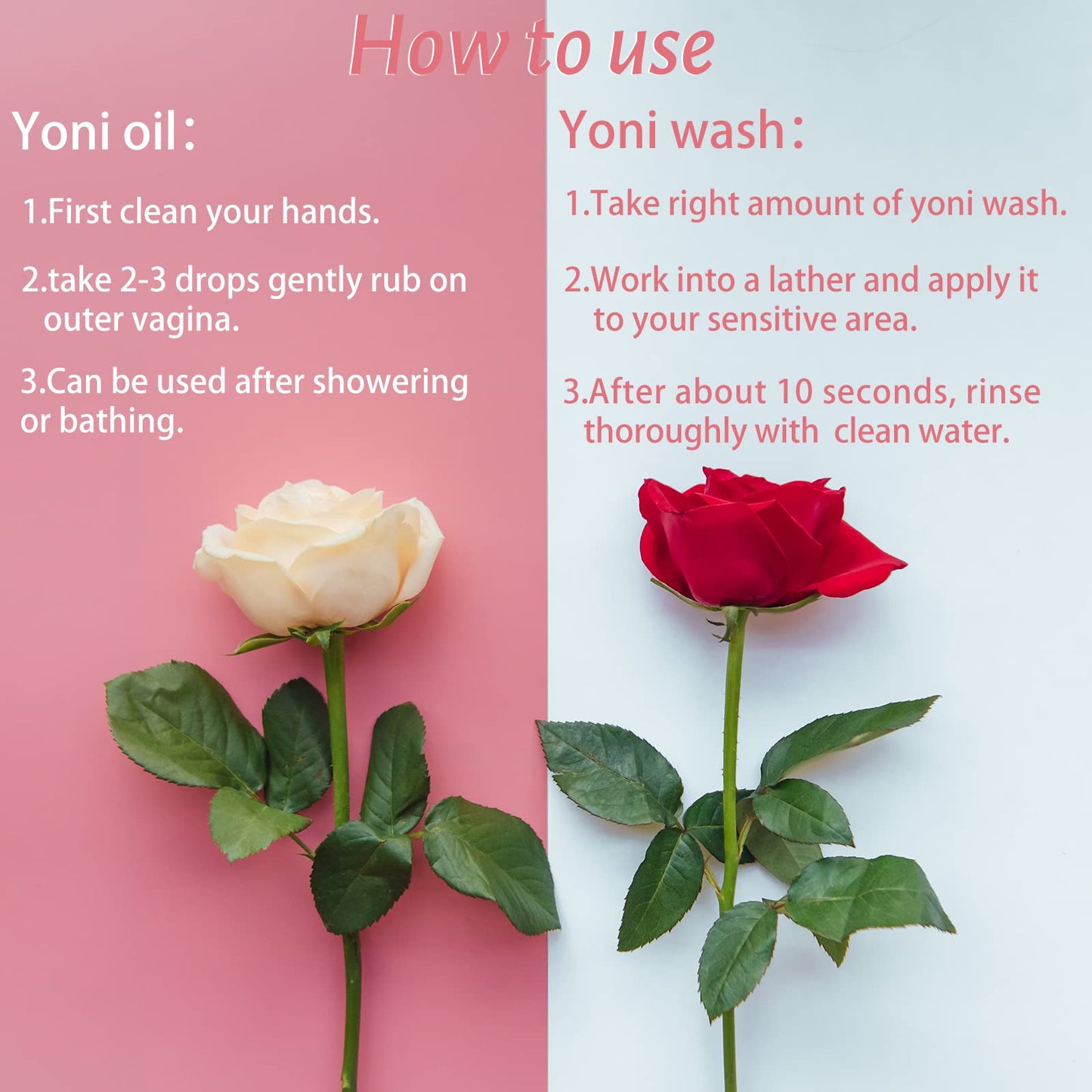 Feminine Wash, Natural Yoni Oil Set, Vaginal Wash with Cleaning Factor - Yoni Wash for Women PH Balance, 1 fl.oz Feminine Oil & 6.7 fl.oz Intimate Cleanser