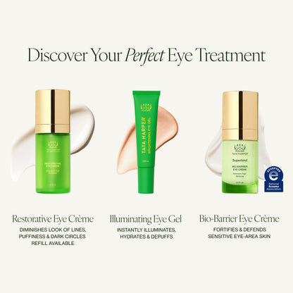 Tata Harper Illuminating Daily Eye Gel, Lightweight & Depuffing, For Dark Circles, Available in 3-Piece Set
