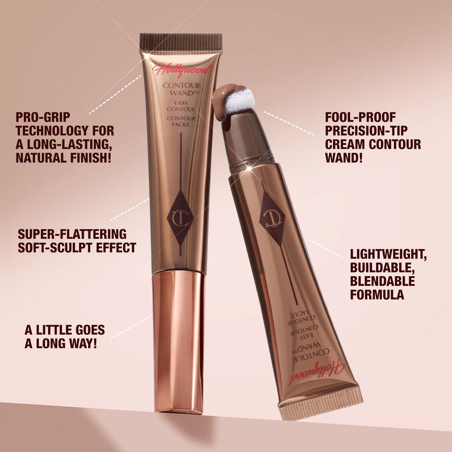 Charlotte Tilbury Hollywood Liquid Contour Wand - Easy-to-Use Contour Stick & Liquid Bronzer for Sculpting & Shaping - Leaves a Natural-Looking Sculpted Finish