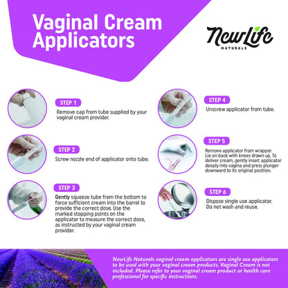 Disposable Plastic Vaginal Applicator Pack: Hygienic Threaded Injector to Fit Preseed Lubricant, Estrace, Personal Lube and OTC Gel or Cream Products - With Dosage Markings - 100 Pack