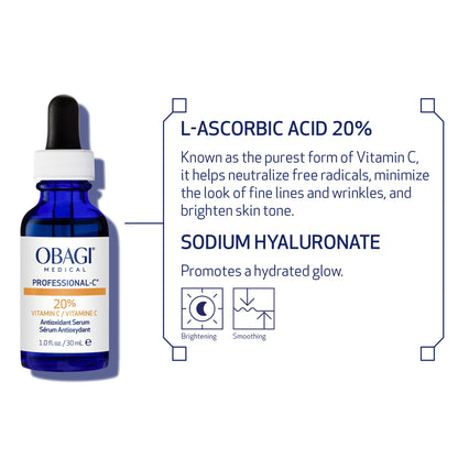 Obagi Medical Professional-C Vitamin C Serum – Helps Brighten Skin Tone and Minimize the Appearance of Fine Lines & Wrinkles – Safe for Sensitive Skin
