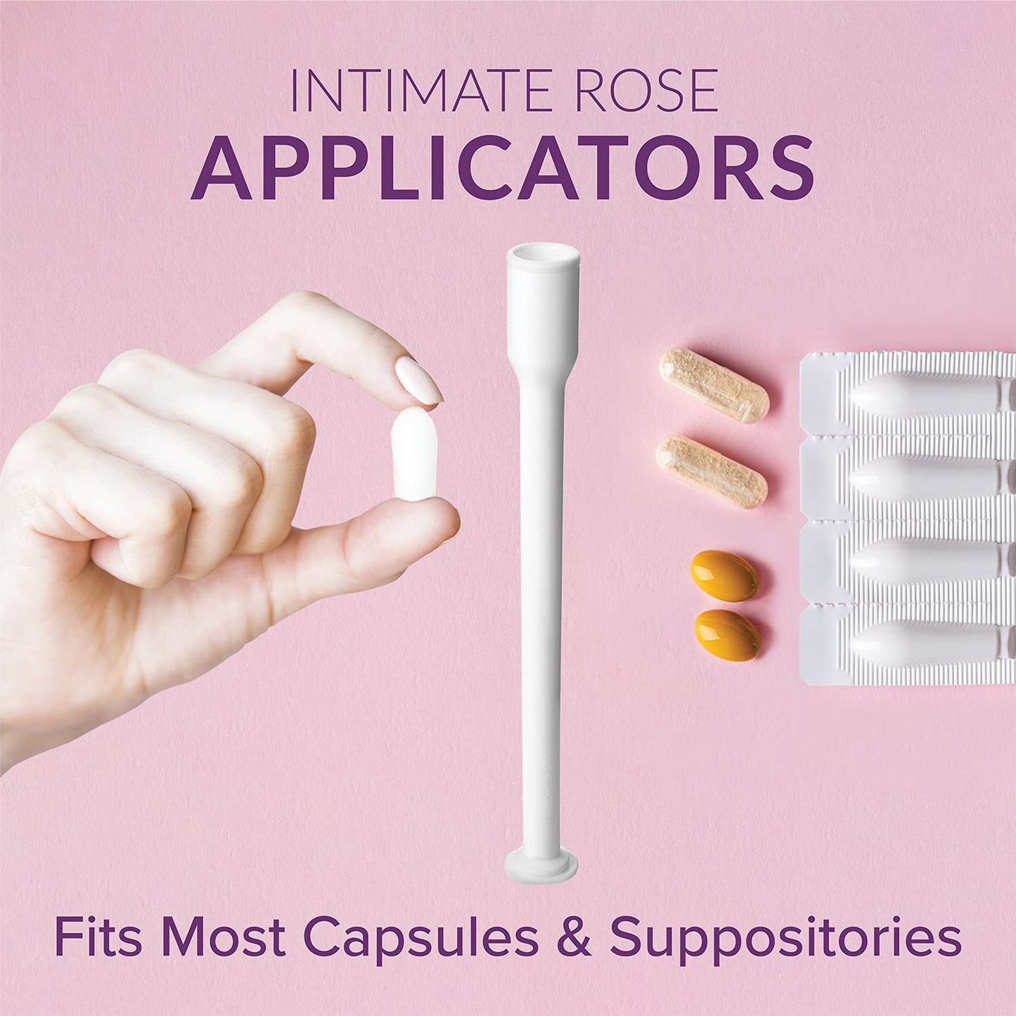 Intimate Rose 30 Count Vaginal Suppository Applicators, Individually Wrapped, Disposable Applicator - Fits Most Boric Acid Suppositories and More, from, Pack of 30