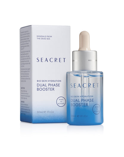 SEACRET Minerals Bio Skin Hydration Dual Phase Booster Facial Serum, Dead Sea Minerals, Jojoba, Argan, and Almond oils Deeply Hydrate, Daily Use, 1 Fl Oz / 30 ml