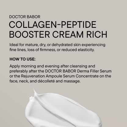 BABOR DOCTOR Collagen Face Cream Rich – Firming Peptide Moisturizer with Hyaluronic Acid & Squalane | Reduces the Appearance of Wrinkles & Boosts the Look of Elasticity | Day & Night Use | 1.69 oz