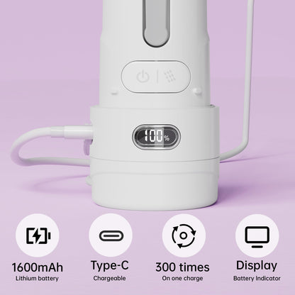 Portable Electric Menstrual Cup Cleaner - Rechargeable Personal Hygiene Device for Women's Intimate Care During Menstruation - Travel-Friendly Peri Bottle Washer White