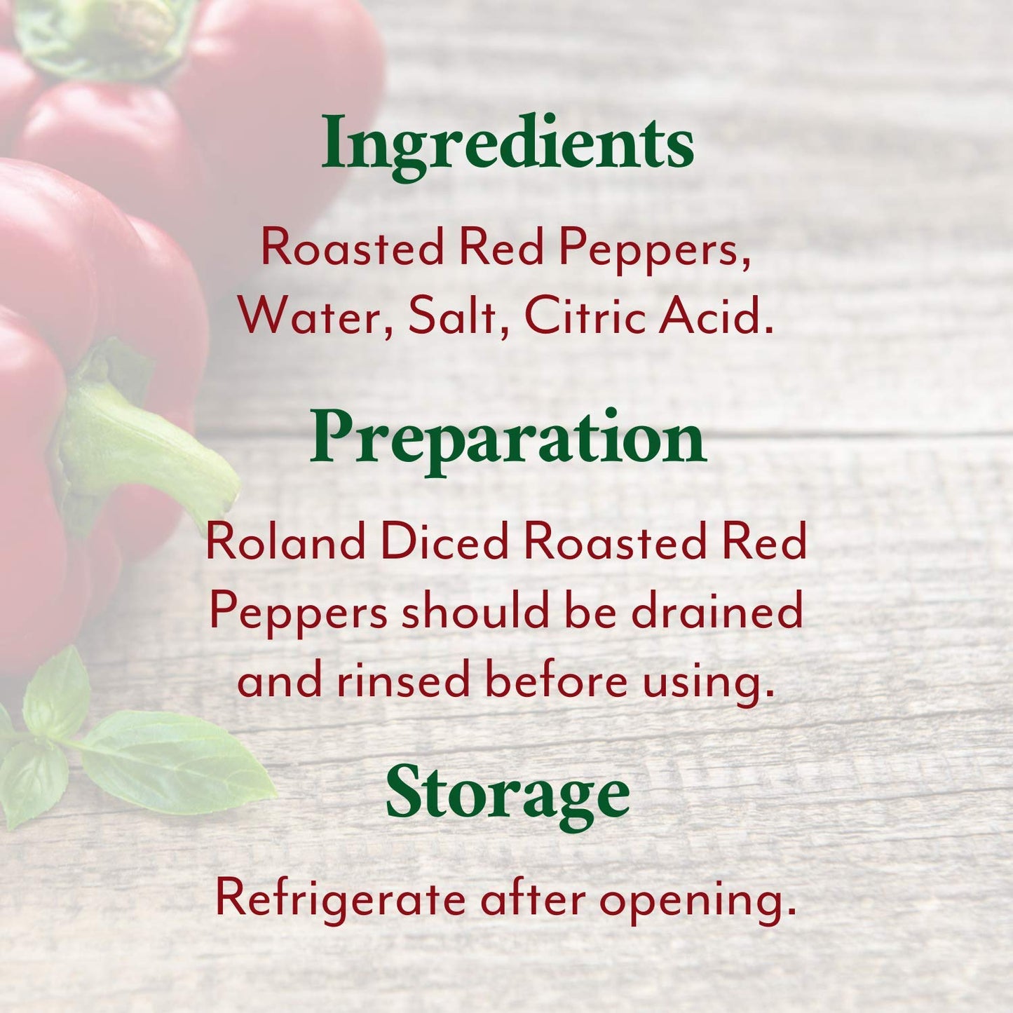 Roland Foods Diced Fire Roasted Red Peppers, 28 Ounce Can, Pack of 4
