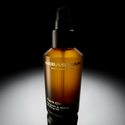 Sebastian Professional Dark Oil Smooth and Shine Styling Oil | Infused with Sandalwood, Cedarwood, & Argan Oils | 3.3 fl oz
