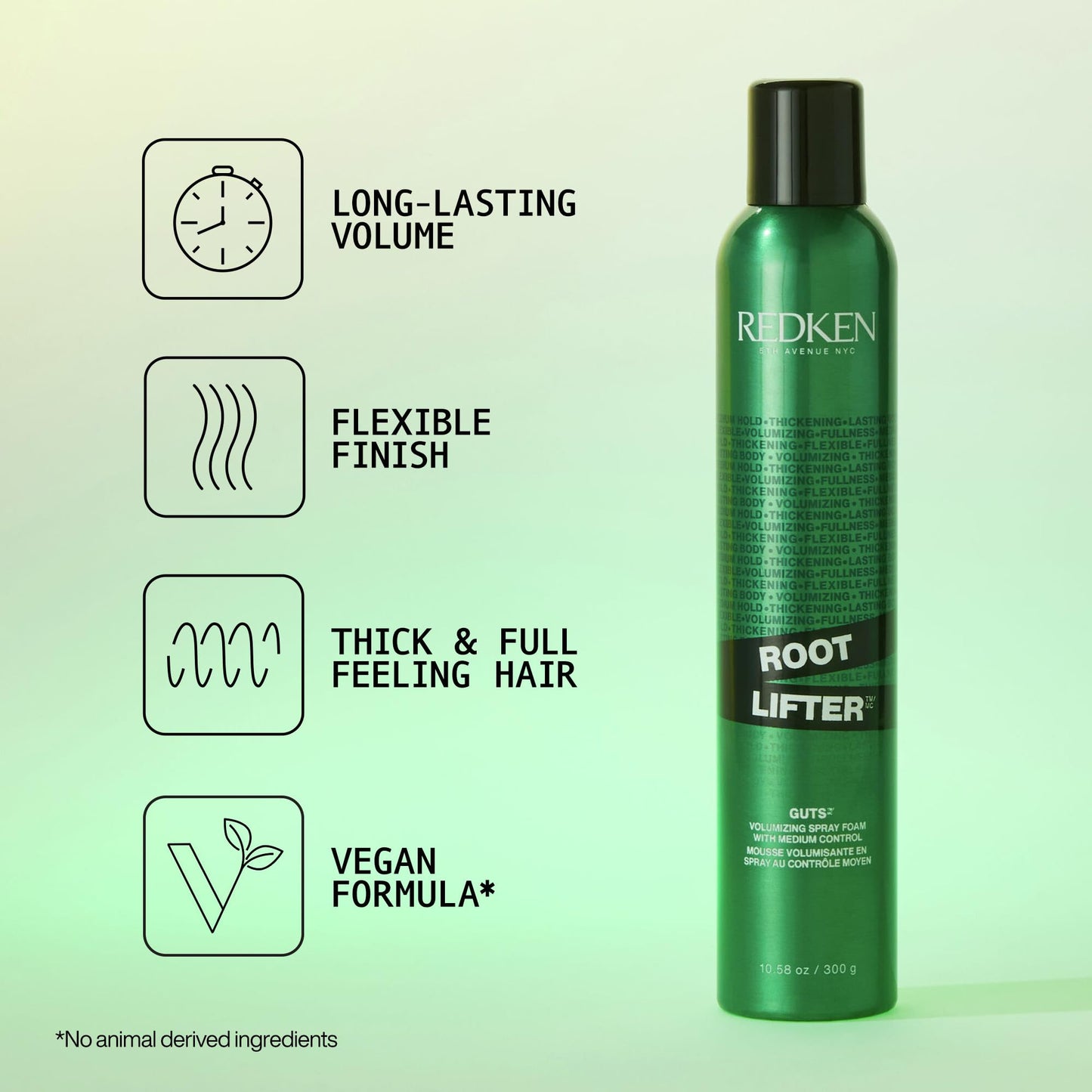 Redken Root Lifter Volumizing Spray Foam For All Hair Types - Provides Body, Volume & Anti-Frizz Protection, Medium Control
