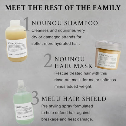 Davines NOUNOU Hair Mask, Nourishing And Repairing Treatment For Bleached, Permed Or Relaxed Hair, Add Shine Weightlessly