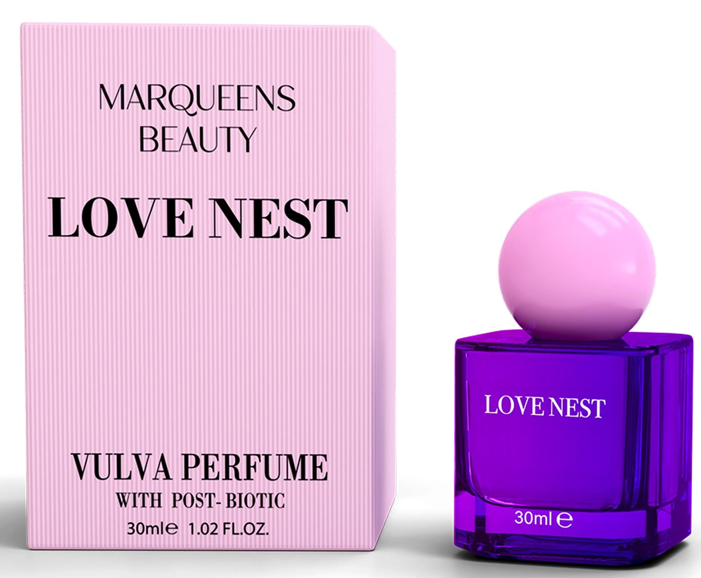 Lovenest Vulva Perfume Feminine Odor Control, pH 4.2 Intimate Spray with Postbiotics, Hyaluronic Acid, Menapause Support, Hydration & Circulation Support for Women 30 mL (1Fl oz) By Marqueens Beauty