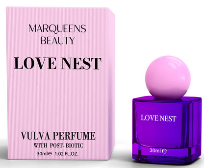 Lovenest Vulva Perfume Feminine Odor Control, pH 4.2 Intimate Spray with Postbiotics, Hyaluronic Acid, Menapause Support, Hydration & Circulation Support for Women 30 mL (1Fl oz) By Marqueens Beauty