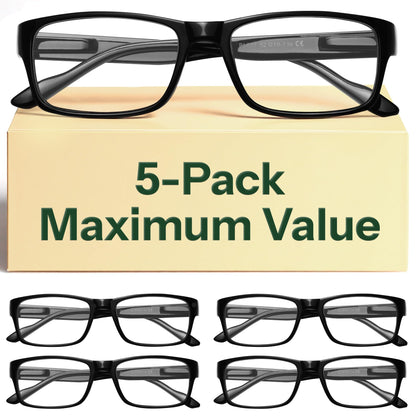 Gaoye 1.5 Professional Reading Glasses for All Day - Computer Readers with Blue Light Protection - Value Pack