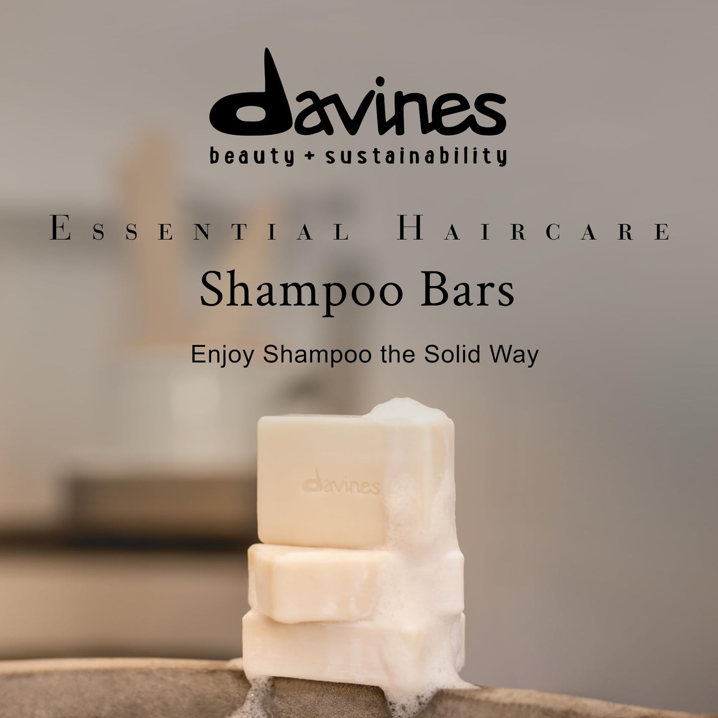 Davines Cleansing Bar, Solid Cleansing Shampoo Bar, Body Wash Bar, Packed in 100% FSC Paper Wrapper, Recyclable, and Aluminium Case Holder