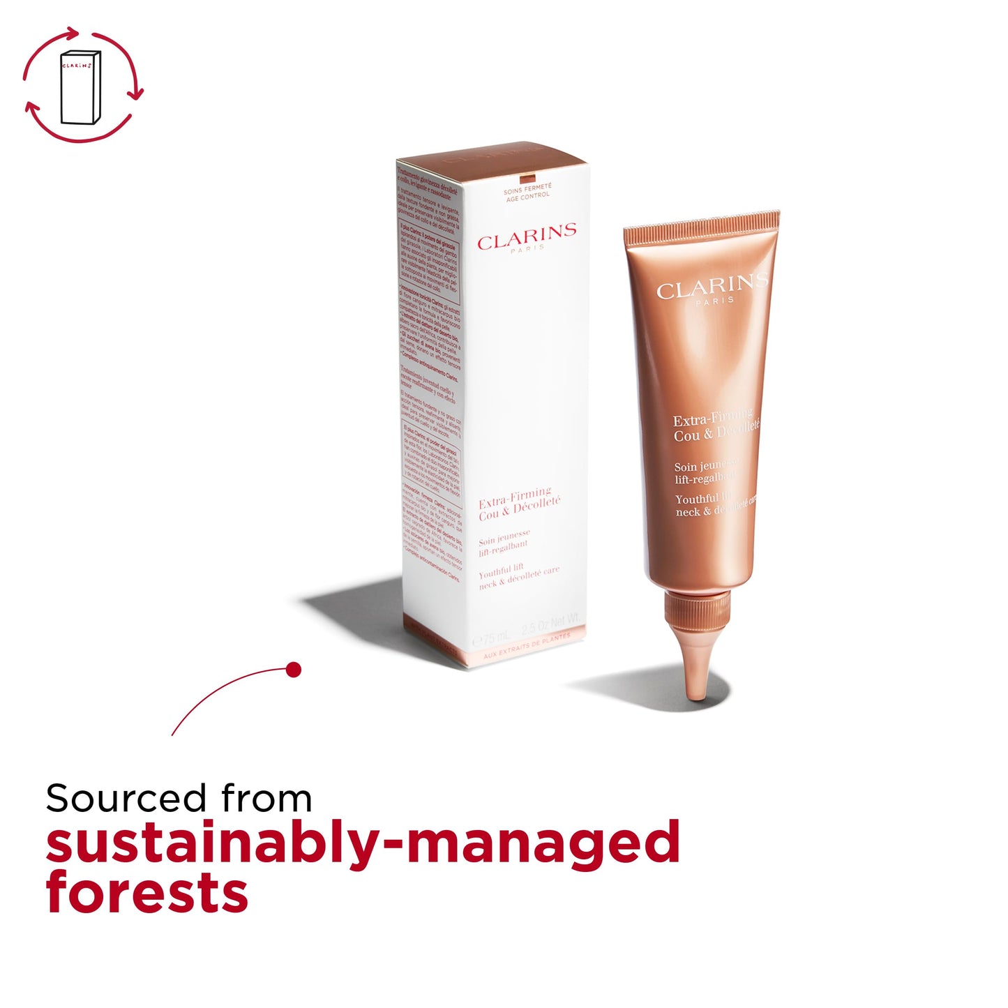 Clarins Extra-Firming Neck and Décolleté Cream | Award-Winning | Anti-Aging Moisturizer | Visibly Firms, Smoothes and Lifts | Minimizes Appearance Of Wrinkles | Targets Dark Spots | 2.5 Ounces
