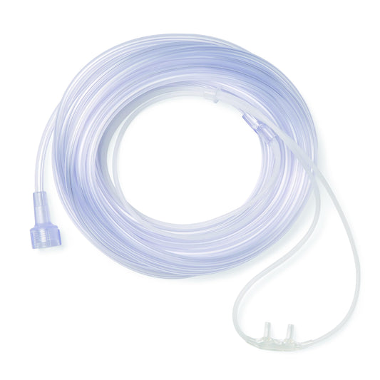 Medline Supersoft Nasal Oxygen Cannula, Universal Connector, 25-Foot Tubing, Adult Size, Pack of 25