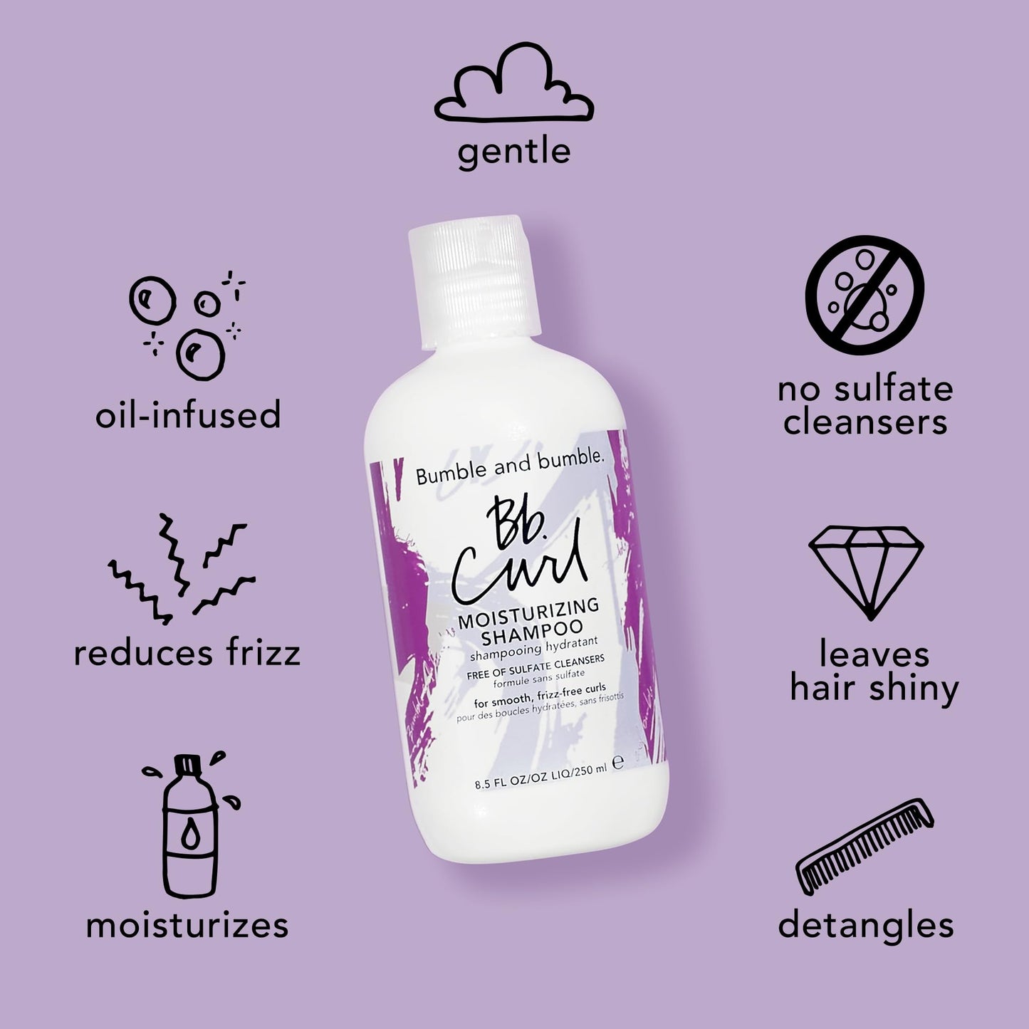 Bumble and bumble. Curl Moisturizing Shampoo | For Moisturized Curls | Anti Frizz + Color Safe | Coily, Curly, Wavy | With Jojoba Oil, Avocado Oil + Coconut Oil