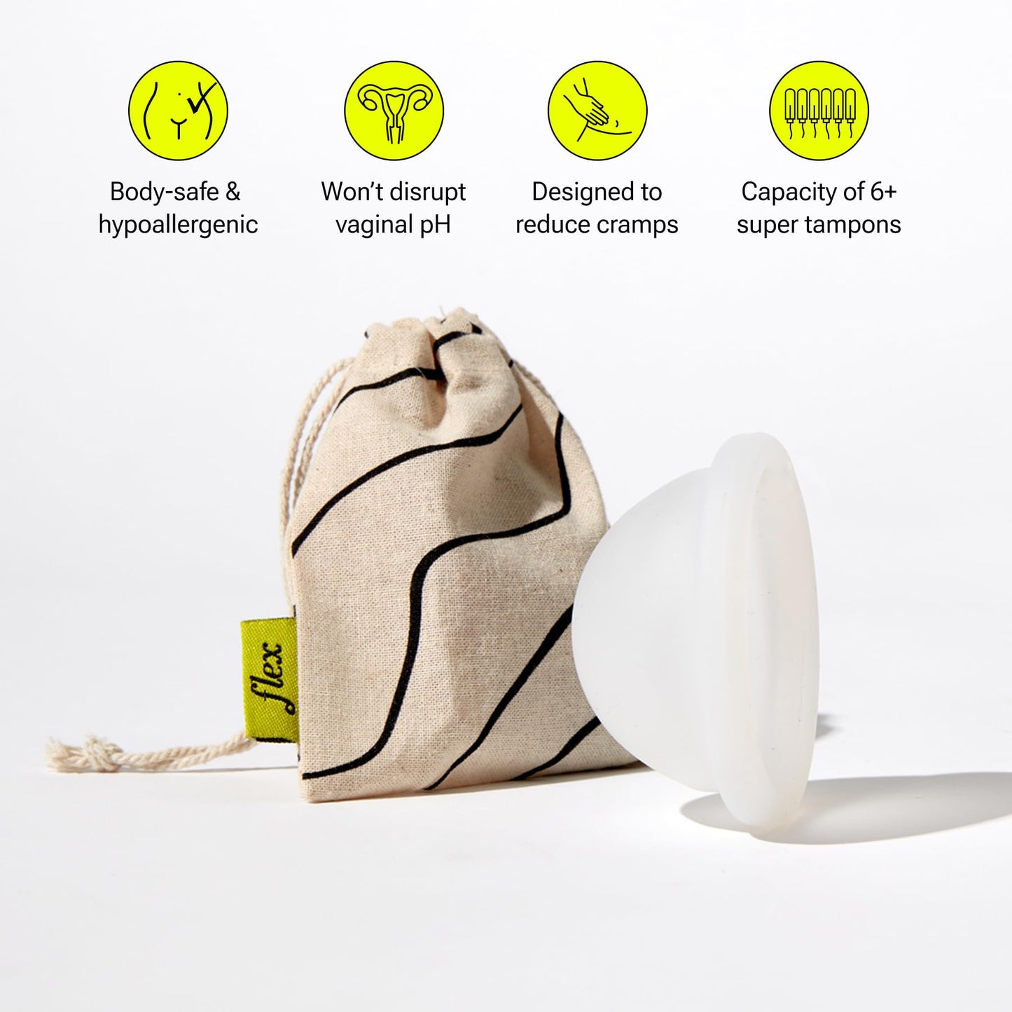Flex Reusable Disc & Flex Daily Liners (50 Count) Bundle | Beginner-Friendly Tampon Alternative | Unscented | Disc Capacity of 6 Super Tampons