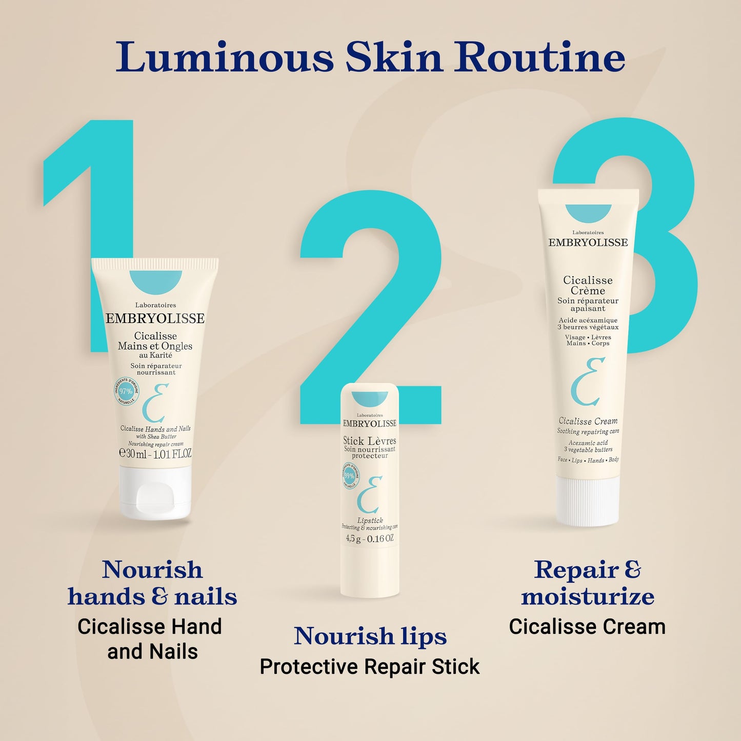 Embryolisse Cicalisse Face Cream. Moisturizer with Hyaluronic Acid that Accelerates Skin's Restoration Process - Daily Skin Care for Face, Body and Lips, All Skin Types - 1.35 Fl Oz