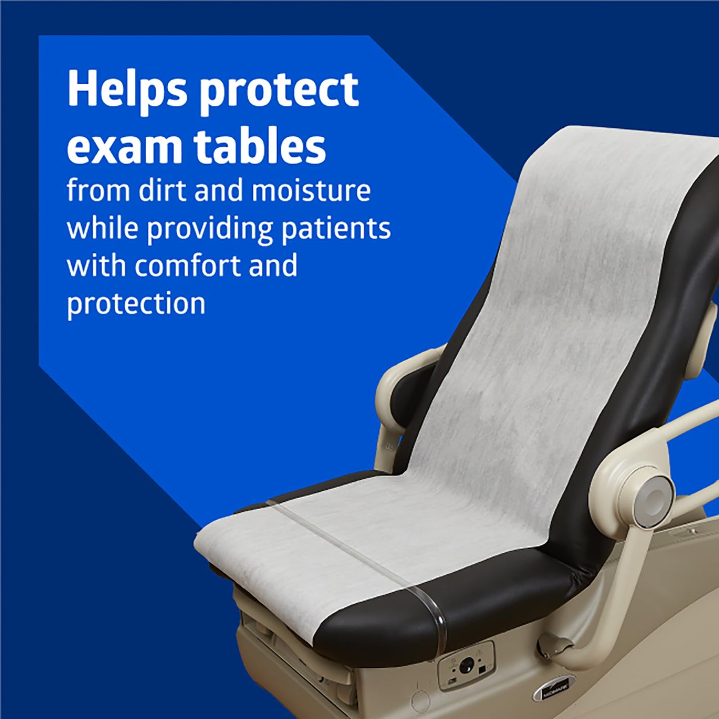 Medline Deluxe Crepe Exam Table Paper, Latex Free, 21" x 125' Size (Pack of 12)