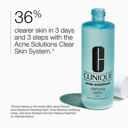 Clinique Acne Solutions Clarifying Lotion Exfoliating Facial Toner with Salicylic Acid | Reduces Oil + Unclogs Pores