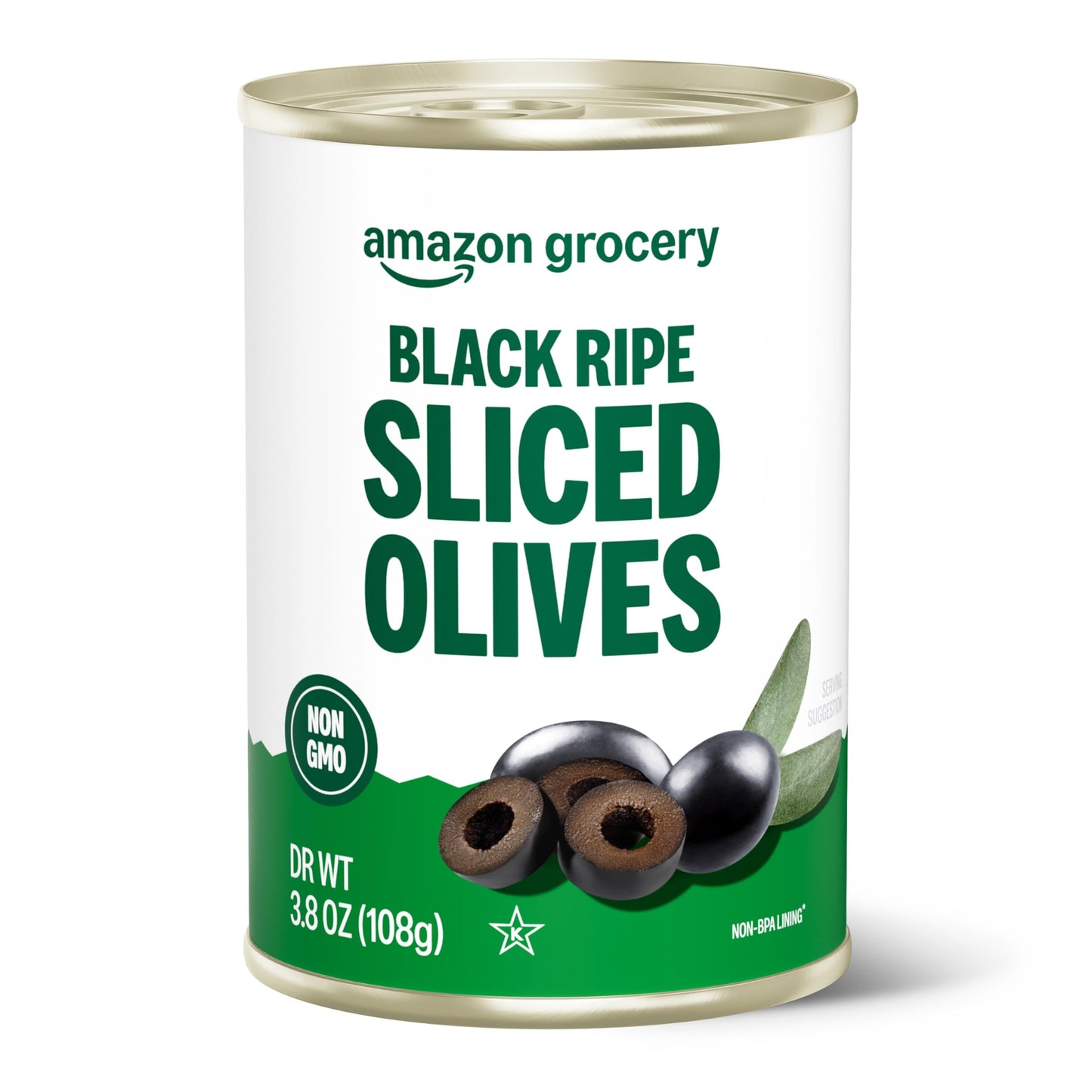 Amazon Grocery, Black Ripe Sliced Olives, 3.8 Oz