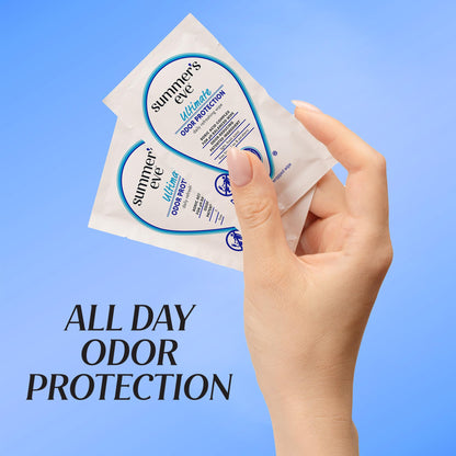 Summer's Eve Simply Sensitive 32ct & Ultimate Odor Control 12ct Feminine Wipes Bundle, Removes Odor, pH Balanced