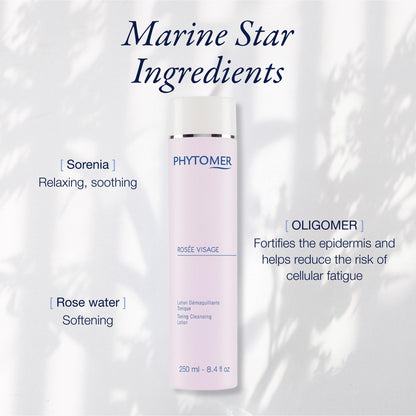 PHYTOMER Rosee Visage Toning Cleansing Lotion | All in One Cleanser, Makeup Remover & Toner for Face | Alcohol-Free | Safe, Natural Ingredients | 8.4 Fl Oz