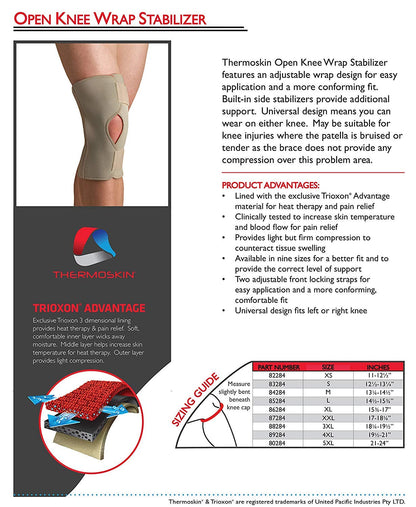 Thermoskin Open Knee Wrap Stabilizer, Small