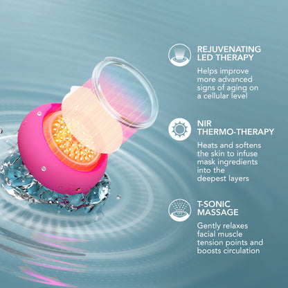 FOREO Hydrate & Brighten UFO 3 LED Set - Face Mask Skincare Device + 14 UFO Activated Masks + IRIS C-Concentrated Brightening Eye Cream, 0.5 Oz - Face Moisturiser