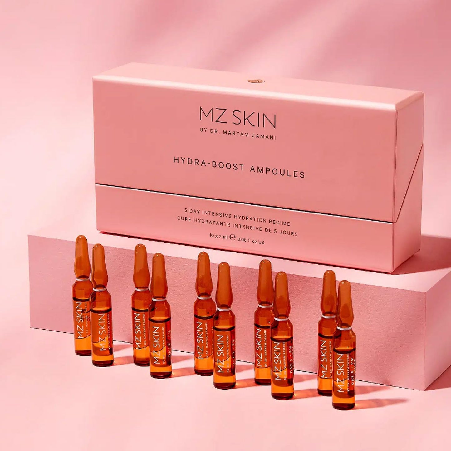 MZ SKIN Hydra-Boost Ampoules 10-Pack Set | 5-Day Intensive Hydration Treatment for Plumping and Firming, With Hyaluronic Acid For Hydration, Allantoin, Ceramides and Squalane