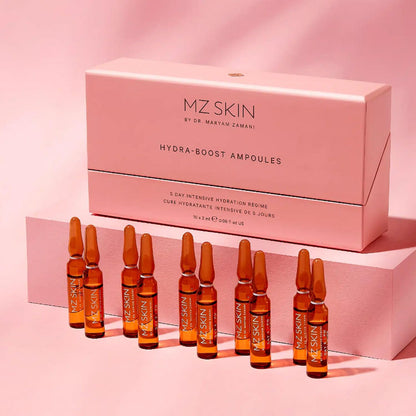 MZ SKIN Hydra-Boost Ampoules 10-Pack Set | 5-Day Intensive Hydration Treatment for Plumping and Firming, With Hyaluronic Acid For Hydration, Allantoin, Ceramides and Squalane