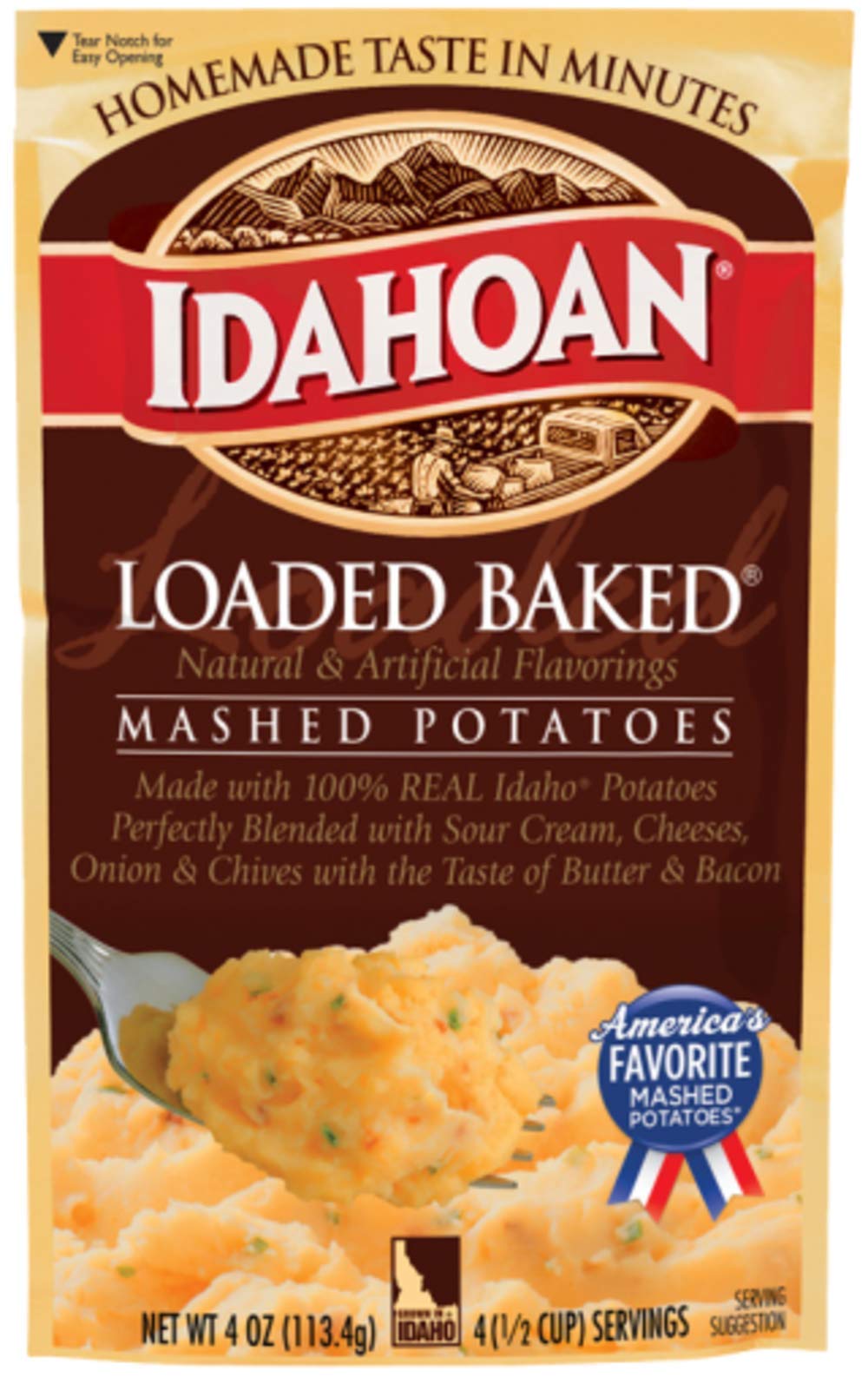 Idahoan Flavored Mashed Potatoes Variety Pack, Made with Naturally Gluten-Free 100% Real Idaho Potatoes, Box of 12 Pouches