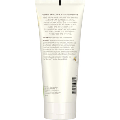 Burt's Bees Baby Ultra Gentle Lotion with Aloe for Sensitive Skin, Pediatrician Tested, 99.0% Natural Origin, 6 Ounces