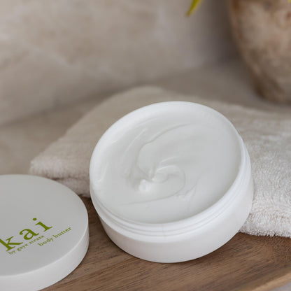 kai body butter – a beautifully whipped soufflé body cream scented with fresh & light gardenia wrapped in white exotics, 6.4 oz | soft, glowing skin, vegan, clean. inspired by memories of Hawaii